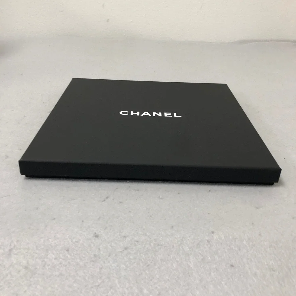 Chanel Gift Box Shopping Bag‎ Gift Set 9.5x9.5x1 Black Logo Tweed Ribbon